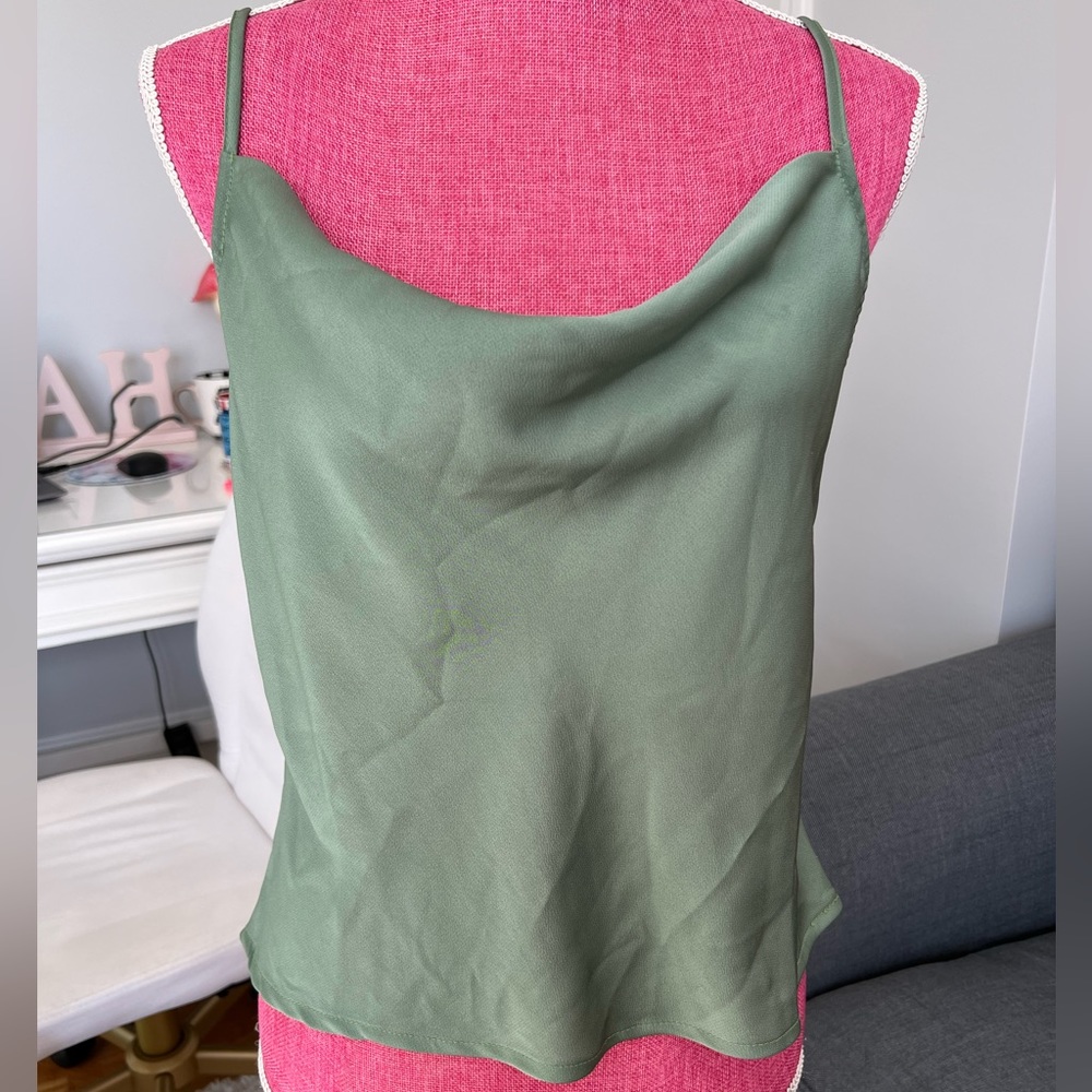 Green Cowl Neck Tank